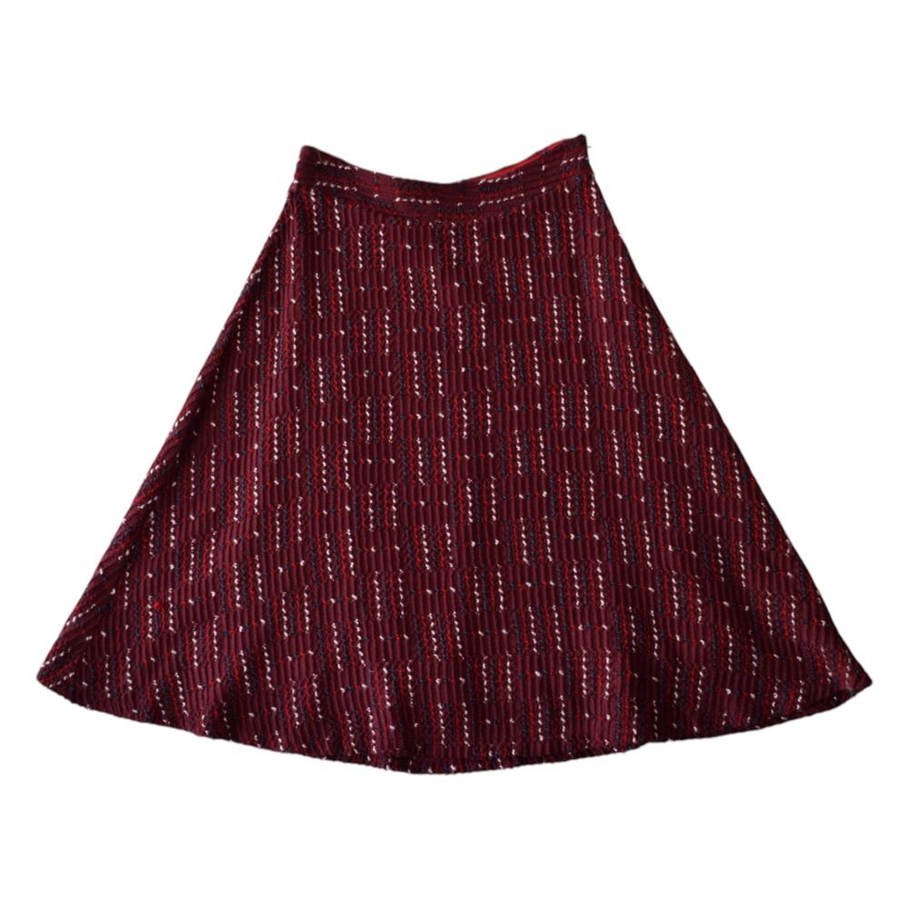 Anthropologie Maeve Anisa Burgundy Circle Midi Skirt Size Medium